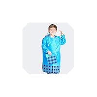 Kids Raincoatwaterproof Child Rain Coat Cover Poncho Rainwear Hooded Impermeable,Blue,S