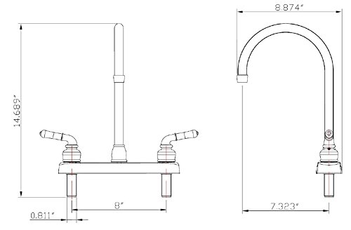 Plumbing & Fixtures New Oil Rubbed Bronze RV Mobile Motor Home Kitchen Sink Faucet - 14.5" Tall Spout - Thumbnail 3