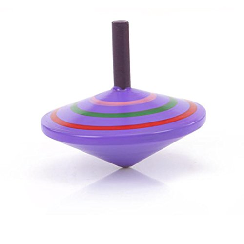 Fiaya Kids Novelty Wooden Colorful Gyroscopes Spinning Top Toy - Thumbnail 5