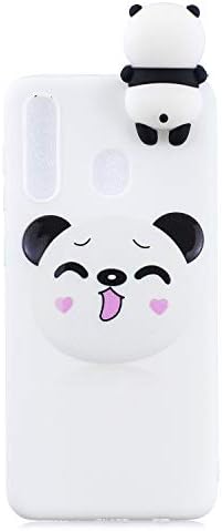 FNBK Galaxy A50 Case Shockproof Soft Silicone Rubber Smiley Panda Pattern Ultra Slim Protective Back Cover for Women