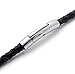 jonline24h Mens Womens Black Braided Leather Cord Rope Necklace Chain Stainless Steel Clasp 4mm 14-30inch