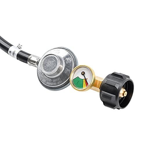 JEASOM 4FT Propane Regulator Hose with Gauge Fit for Blackstone 17”/22
