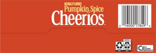 PUMPKIN SPICE CHEERIOS GLUTEN FREE BREAKFAST CEREAL, WHOLE GRAIN, FAMILY SIZE, 18.5 OZ
