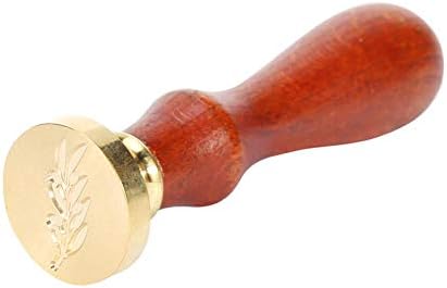 Rogekkouk Retro Plant Pattern Wax Seal Stamps Wood Handle Sealing Wax DIY Crafts (06)