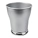 mDesign Decorative Metal Small Trash Can Wastebasket, Garbage Container Bin - for Bathrooms, Powder Rooms, Kitchens, Home Offices - Modern Curved Design - Pearl Silver/Chrome