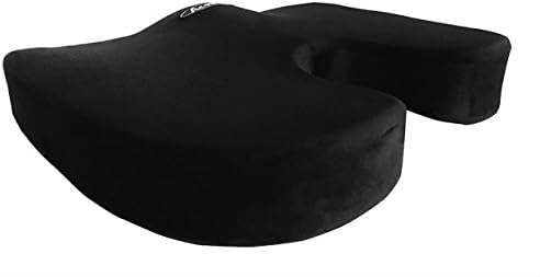 Orthopedic Memory Foam Seat Cushion for Office Chair, Car, Truck, Wheelchair or Anywhere you Desire Comfort. Provides Relief for Sciatica, Back Pain, Coccyx, Tailbone, Hemorrhoid... (black)