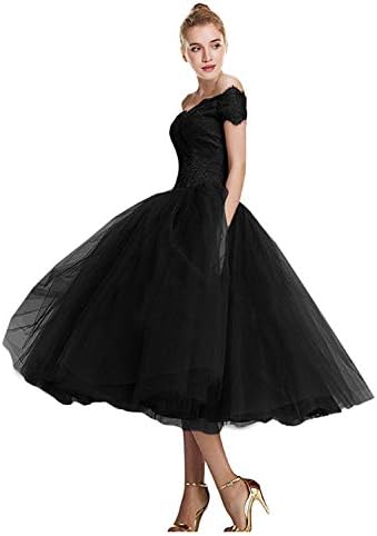 Monalia Womens's Tea Length Tulle Prom Dresses Formal Gowns A01