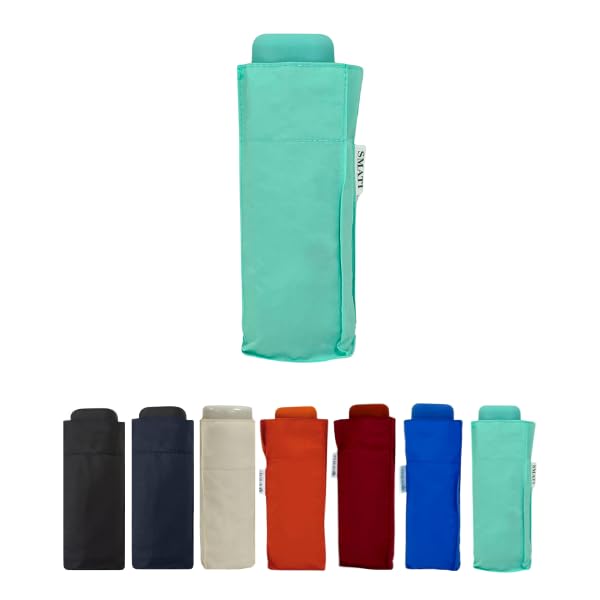 SMATI Mini Compact Folding Umbrella, Pocket size 18cm, Windproof, 200g Ultra Light, Manual, Travel Umbrella, Unisex Umbrella, TURQUOISE colour