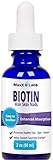 Liquid Biotin 5000 mcg Drops - New - Best Hair Nails and Skin Vitamins for Women - Fast Working HSN Supplement for Hair and Nail Growth Plus Vitamin C and Zinc for Results You Can See - 30 Day Supply