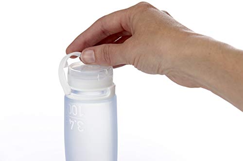 humangear Gotoob+ Silicone Travel Bottle with Locking Cap, 3-Pack, Large (3.4oz), Clear/Green/Blue - Thumbnail 2