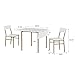 CosmoLiving Mercer Modern Drop Leaf Table and Chair Set with White Lacquered Top and Warm Gold Finish - Brass