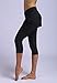 FanShou Women Capris Swim Pants Tights Sport Swimming Surfing Leggings Sun Protection (Large, Black)