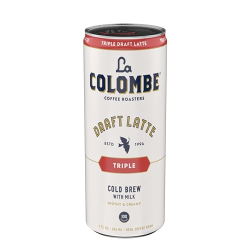 LA COLOMBE TRIPLE DRAFT LATTE – 9 FL. OZ. 4 PACK – 100% ARABICA, SINGLE-ORIGIN, BRAZILIAN COLD BREW COFFEE WITH LACTOSE-FREE FOAMY MILK, PREMIUM COFFEE ON THE GO, 175MG NATURAL CAFFEINE