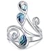 Oxford Diamond Co Abalone Shell .925 Sterling Silver Ring Size 11