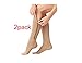 iEase 2 Pairs Compression Socks Open Toe Leg Support Stocking Knee High Socks with Zipper 15-20 mmHg (2pairs Beige, L/XL)