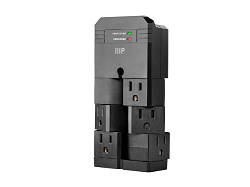 Monoprice Rotating Surge Computer Surge Protector, Black (115876)