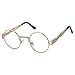 Pro Acme John Lennon Round Steampunk Sunglasses for Women Men Retro Metal Frame (Gold Frame/Clear Lens)