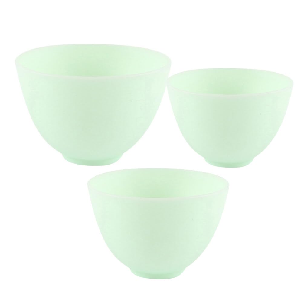 SUPVOX Silicone Mixing Bowls Set of 3 for Facial Masks and DIY Skincare Small to Large Anti-Drop Cosmetic Bowls for Beauty and Kitchen Use