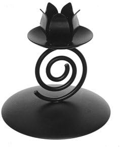 Ashleys workshop Black metalwork spiral dinner candle holder candlestick