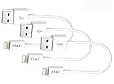 TT&C iPhone Lightning Short Cable [ 7inch 3-Pack ] Supreme Quality Syncing and Charging Cord for iPhone 8,  X,  7, 7Plus, 6, 6s, 5, iPad Mini, Air, iPad