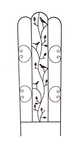 DanDiBo Rankhilfe Metall mit Vögel Blumengitter 110 cm Freistehend Rankgitter 1858 Steckzaun Kletterhilfe Zaun – Bild 7