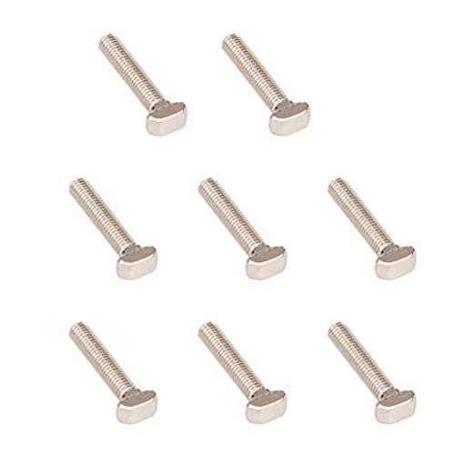 INCREWAY 30 PCS M5 T Bolt, M5x25mm Carbon Steel Nickel Plated T-Slot Drop-in Stud Sliding Screw Bolt for 20 Series European Standard T-Slot Aluminum Profile