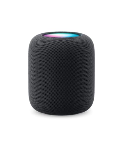 Apple HomePod Smart Speaker 2nd Generation, Siri Speaker + Power Cable + Apple 1 Year Limited Warranty (Midnight)