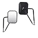 Rectangular Door Off Mirror Adventure Door Hinge Side View Mirrors Compatible for 2007-2018 Wrangler JK JKU CL JLU, 1Pair-Textured Black