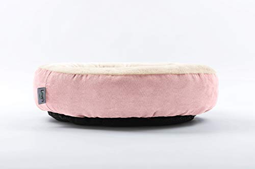 Love's cabin Round Donut Cat and Dog Cushion Bed, 20in Pet Bed for Cats or Small Dogs, Anti-Slip & Water-Resistant Bottom, Super Soft Durable Fabric Pet beds, Washable Luxury Cat & Dog Bed Pink