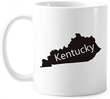 Amazon Co Jp ケンタッキーアメリカ合衆国アメリカ アメリカ地図のシルエットの古典的なマグカップ白陶器セラミックカップギフトミルクコーヒーの350 Mlのハンドル ホーム キッチン