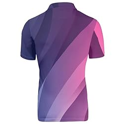 HUGS IDEA Purple Gradient Mens Golf Shirt