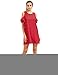 Milumia Women's Summer Cold Shoulder Ruffle Sleeves Shift Dress Red M