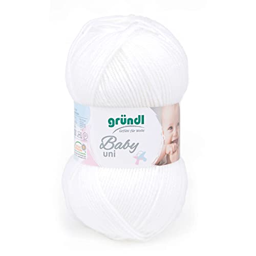 Gründl Yarn, White, Approx. 150 m, 3458-01