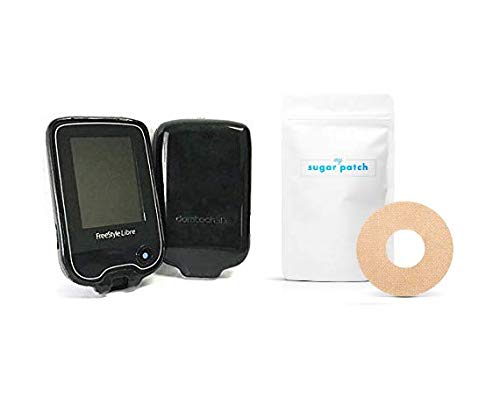 Abbott Freestyle Libre Case (Black) and My Sugar Patch - Black Protective Case with 30 Waterproof Adhesive Patch for Abbott Freestyle Libre