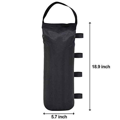 Keymaya Heavy Duty Outdoor Pop Up Canopy Tent Gazebo Weight Sand Bag Anchor Kit 4 Pack (Single with Handle, Black)