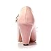 Susanny Women's Chic Sweet Round Toe T-Strap Bows Adorable Buckle High Cone Heel Mary Janes Dress Pink Pumps 8 B (M) US