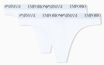 Woman's Essential Cotton 2-Pack Thong, White, L, weiß/weiß, L