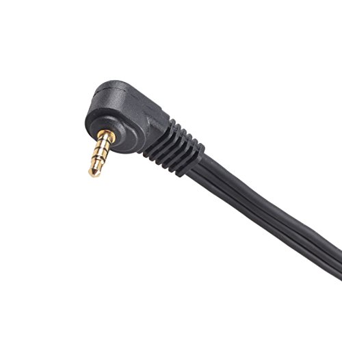 HTTX 3.5mm Male Audio Stereo Jack to 3 RCA Female AV Camcorder Adapter Connector Extension Cable 90 Degree Angled 4 Pole 10-Feet