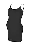 Beachcoco Women's Maternity Comfortable Seamless Camisole Slip Dress (One Size Regular (S-L), Black)