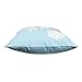 Hupplle Canvas Cotton Embroidery Throw Covers Christmas Snow Square Throw Pillow Covers Blue