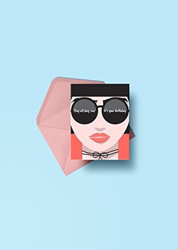 Birthday Card with a Trendy Girl's Face and Sunglasses