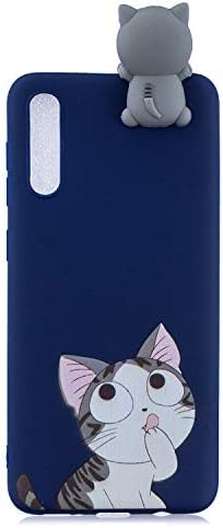 Galaxy A50 Case for Girls,FNBK Soft Silicone Bumper Back Case with Big Face Cat Pattern Smooth Touch Soft Slim TPU Rubber Shockproof Smart Shell