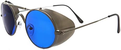 Gunmetal Steampunk Sunglass with Folding Side Shields - Bram
