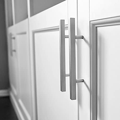 Brushed Nickel Handles, 10 Pack OYX 5in Handles for Hardware Drawer