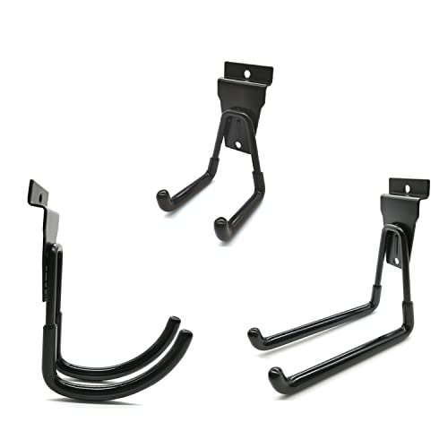 ATOOLA Slat Wall Accessories, Heavy Duty Slatwall Accessories, Multi Size Slatwall Hooks, Black