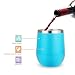 COMOOO Stainless Steel Wine Tumbler with Lid, 12 OZ | Double Wall Vacuum Insulated Travel Tumbler Cup for Coffee, Wine, Cocktails, Ice Cream Cup With Lid (blue.)