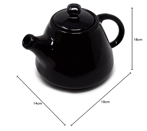 The Himalayan Goods Company Multipurpose Ceramic Teapot Water Juice Milk Jug with Lid 1 Liter (Black) 3