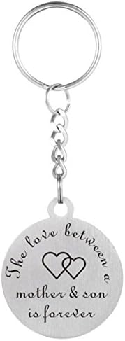 Inspirational Love Gift to My Mom from Son The Love Between Mother & Son is Forever.Dog Tag Necklace Keychain