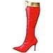Funtasma by Pleaser Women's Wonder-130 Knee-High Boot,Red/Gold Str. Pu,6 M US