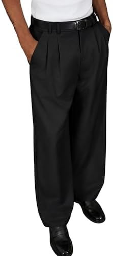 Lars Amadeus Black Cropped Pants for Men's Solid Color Double